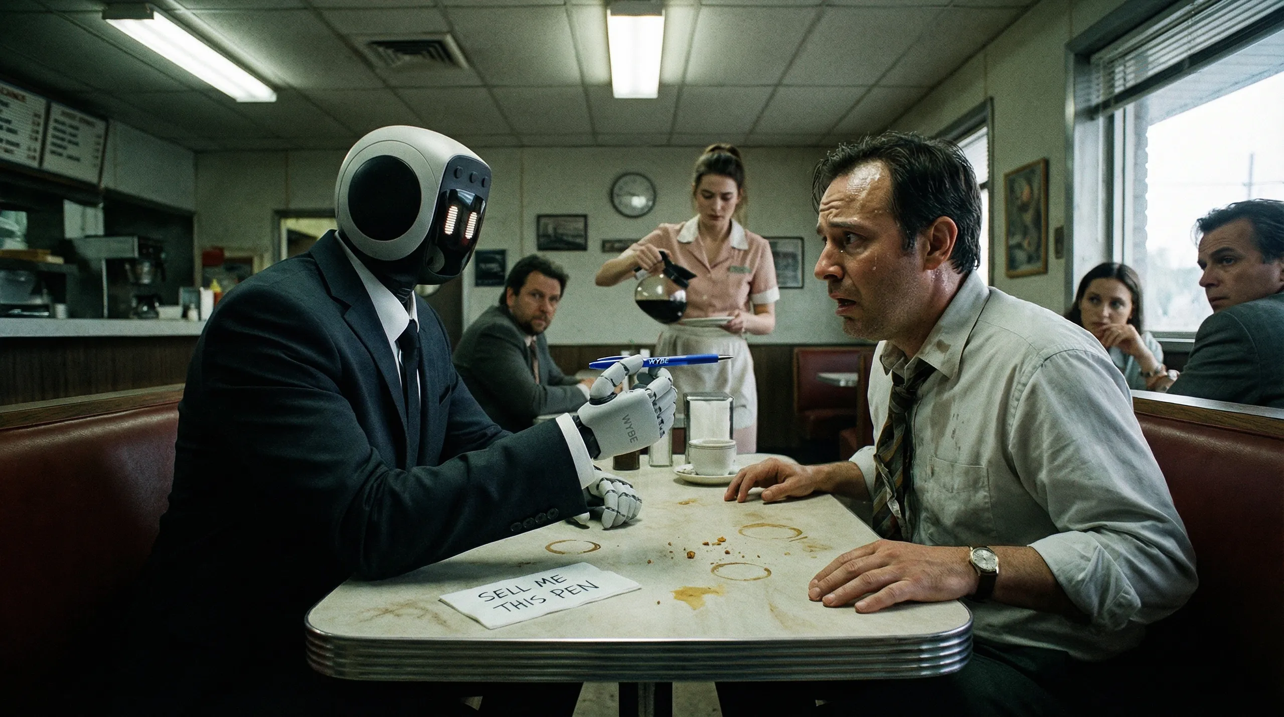 Wybe closing a deal at the diner